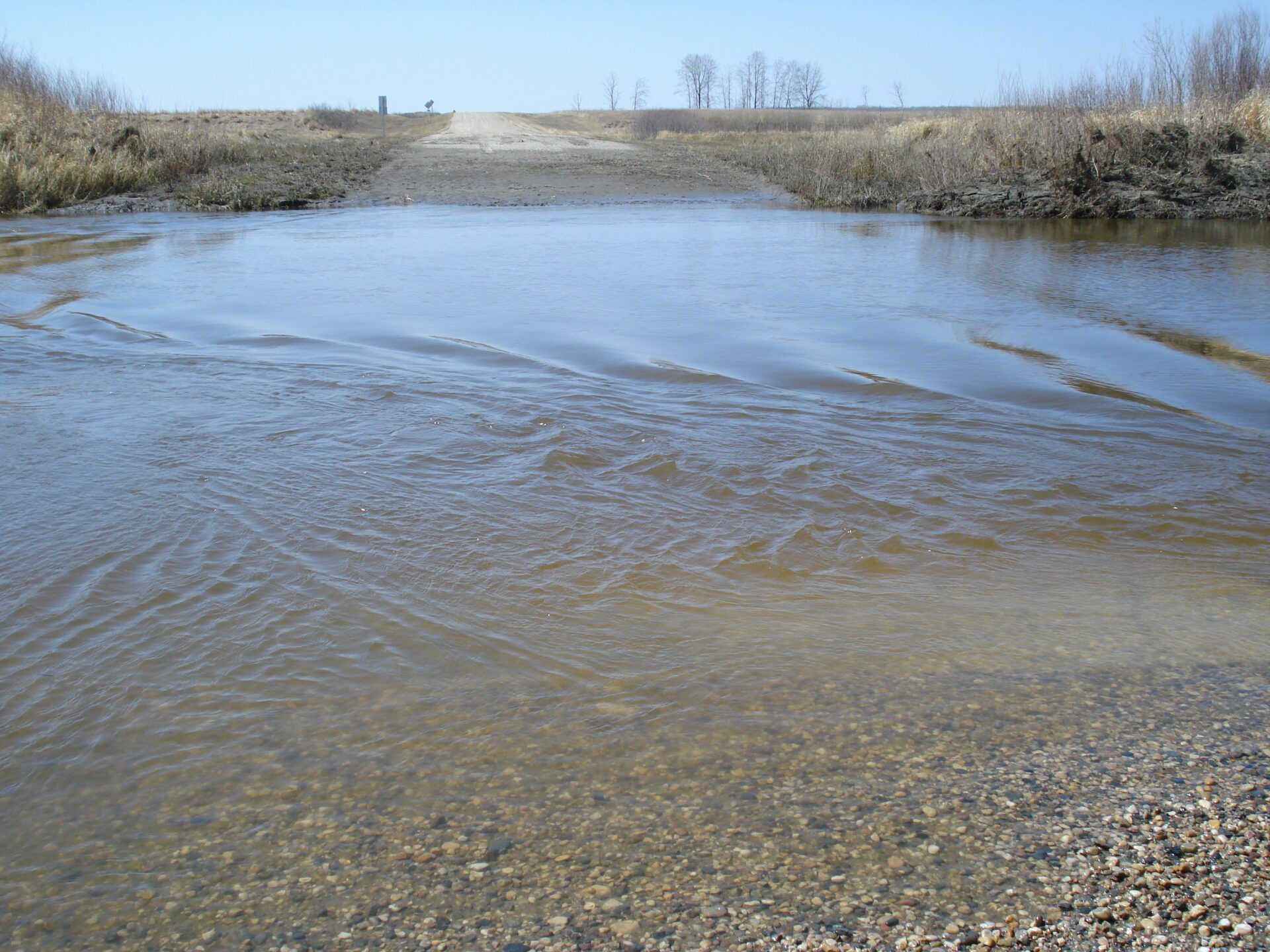 Water flowing in assiniboine River